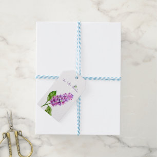 Eleganter Wasserfarbenlila-Zweig Geschenkanhänger