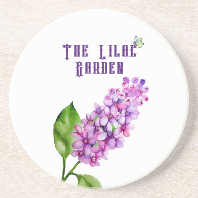 Eleganter Wasserfarbenlila-Zweig Getränkeuntersetzer (Vorne)