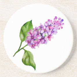 Eleganter Wasserfarbenlila-Zweig Getränkeuntersetzer