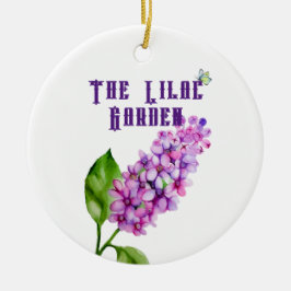 Eleganter Wasserfarbenlila-Zweig Keramik Ornament