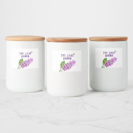 Eleganter Wasserfarbenlila-Zweig Lebensmitteletikett