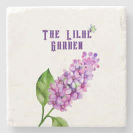 Eleganter Wasserfarbenlila-Zweig Steinuntersetzer