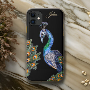 Eleganter Wasserfarbenpfau Personalisiert Case-Mate iPhone Hülle