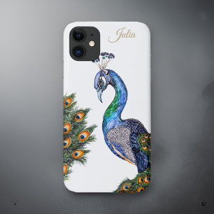 Eleganter Wasserfarbenpfau Personalisiert Case-Mate iPhone Hülle