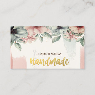 Eleganter Wasserfarbenstrom Schlaganfall, Blume Visitenkarte