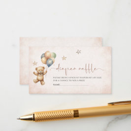 Eleganter Watercolor Bear Teddy Babyduschtendücher Begleitkarte