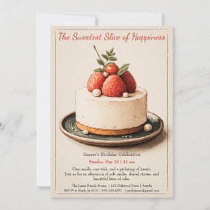 Eleganter Watercolor Cake zum Geburtstag Einladung