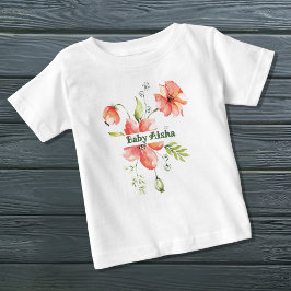 Eleganter Watercolor Floral Baby T - Shirt | Neues