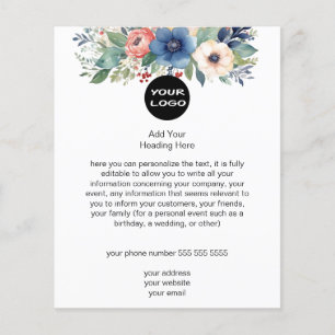 Eleganter Watercolor Floral Business Flyer