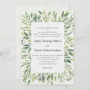 Eleganter Watercolor Foliage Spritzer Einladung