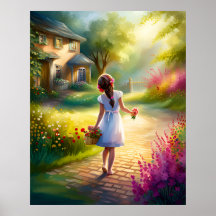 Eleganter Watercolor Garden of Dreams AI Malerei