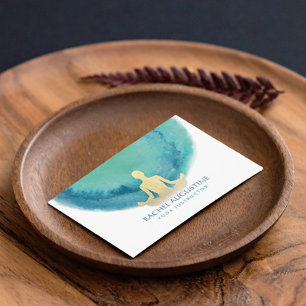 Eleganter Watercolor-Gold-Meditations-Yoga-Inder Visitenkarte
