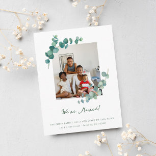 Eleganter Watercolor Grüne Adressenänderung Postkarte