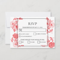 Eleganter Watercolor Hibisken Hochzeit-RSVP-Karten