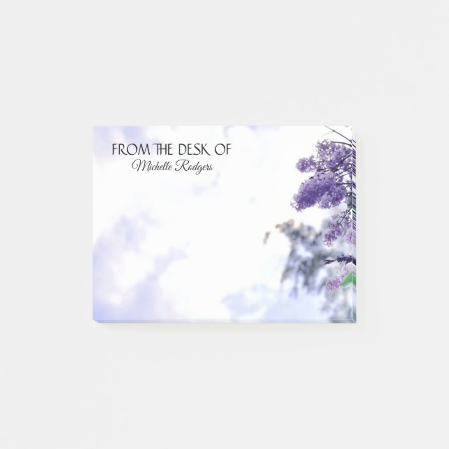 Eleganter Watercolor-lila lila personalisiertes Post-it Klebezettel (Vorderseite)