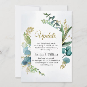 Eleganter Wechsel der Pläne Eukalyptus Wasserfarbe Einladung