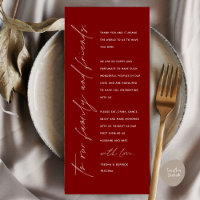 Eleganter Wedding Empfang Dankeschön Karte für Gas