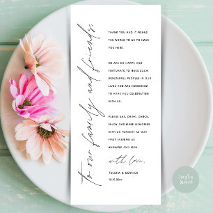 Eleganter Wedding Empfang Dankeschön Karte für Gas