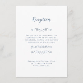 Eleganter Wedding Empfang Dusty Blue Chic Begleitkarte