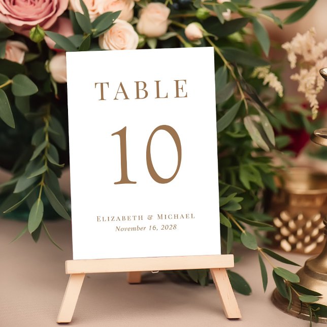 Eleganter Wedding Empfang Gold Tischnummer (Von Creator hochgeladen)