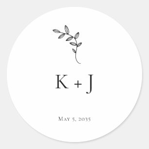 Eleganter Wedding Minimaler Umschlag Aufkleber