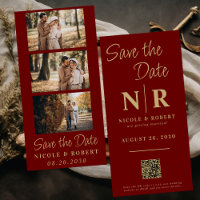 Eleganter Wedding Monogram Foto Strip QR Code