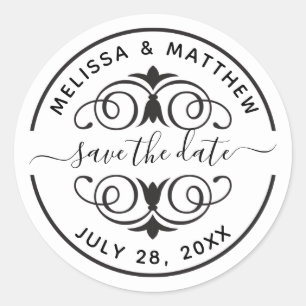 Eleganter Wedding Save the Date Umschlag Aufkleber