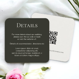 Eleganter Wedding Schlicht Simple QR Code Begleitkarte