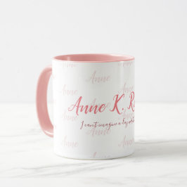 eleganter weiblicher handgeschriebener Name pink w Tasse