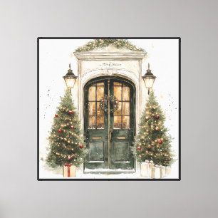 Eleganter Weihnachts-Braunstein-Tür Leinwanddruck