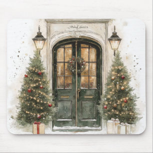 Eleganter Weihnachts-Braunstein-Tür Mousepad