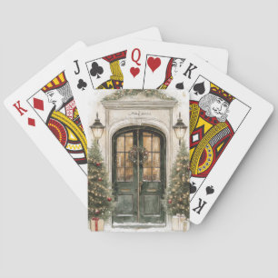 Eleganter Weihnachts-Braunstein-Tür Spielkarten