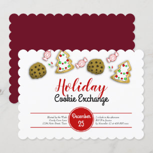 Eleganter Weihnachts-Cookie-Austausch Einladung