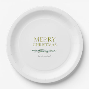 Eleganter Weihnachts-Evergreen personalisiert  Pappteller