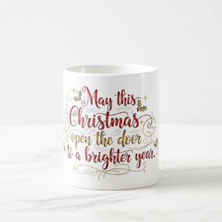 Eleganter Weihnachts-Gruß-Schriftzug-Becher Kaffeetasse