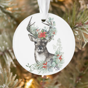 Eleganter Weihnachts-Hirsch-Weihnachtsstern-Feiert Ornament