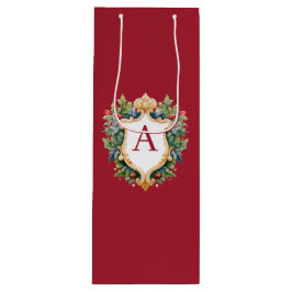 Eleganter Weihnachts-Monogramm-Brief Geschenktüte Für Weinflaschen