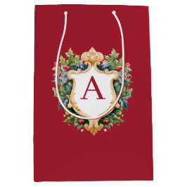 Eleganter Weihnachts-Monogramm-Brief Mittlere Geschenktüte