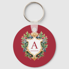 Eleganter Weihnachts-Monogramm-Brief Schlüsselanhänger