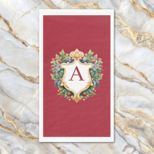 Eleganter Weihnachts-Monogramm-Brief Serviette