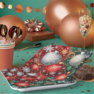 Eleganter Weihnachts-Schmuck Pappteller