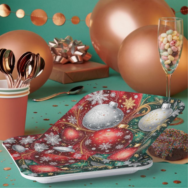 Eleganter Weihnachts-Schmuck Pappteller (Multi)