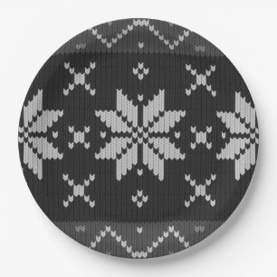 Eleganter Weihnachts-Sweater Skandinavier Strick B Pappteller