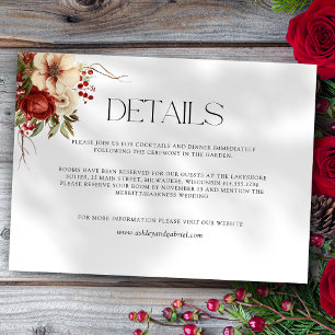 Eleganter Weihnachts Winter Floral Begleitkarte