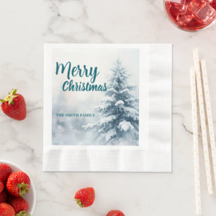 Eleganter Weihnachts-Xmas-Winter-Kiefernwald Hol Serviette