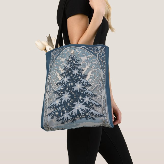 Eleganter Weihnachts-Yule-Baum Schneeflocken und S (Von Nahem)