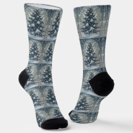 Eleganter Weihnachts-Yule-Baum Schneeflocken und S Socken