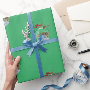 Eleganter Weihnachtsball Retro-Auto Ferien Geschenkpapier