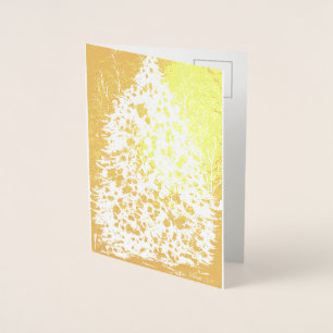 Eleganter Weihnachtsbaum aus goldenem Folienkarton Folienkarte