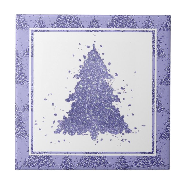 Eleganter Weihnachtsbaum | Charming Lavender Lila Fliese (Vorderseite)